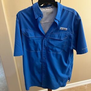 Columbia Men's Blue Shirt Fishing Small